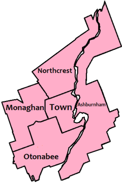 Mapa dzielnic Peterborough