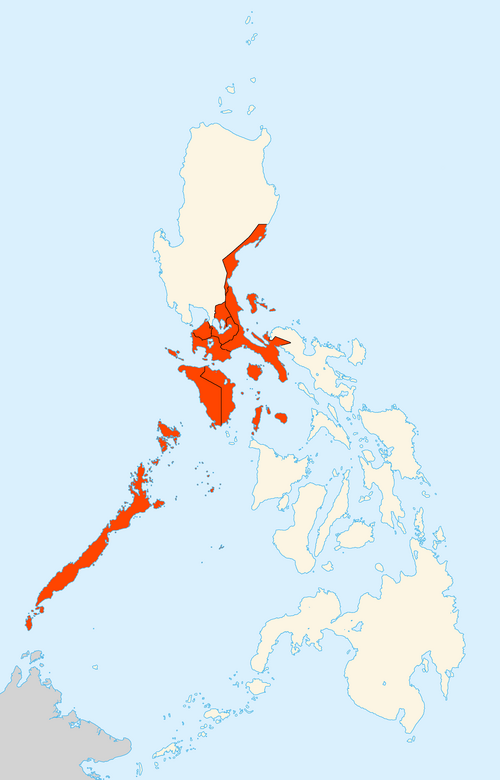 Mapa lokalizacyjna Filipin - południowy Tagalog