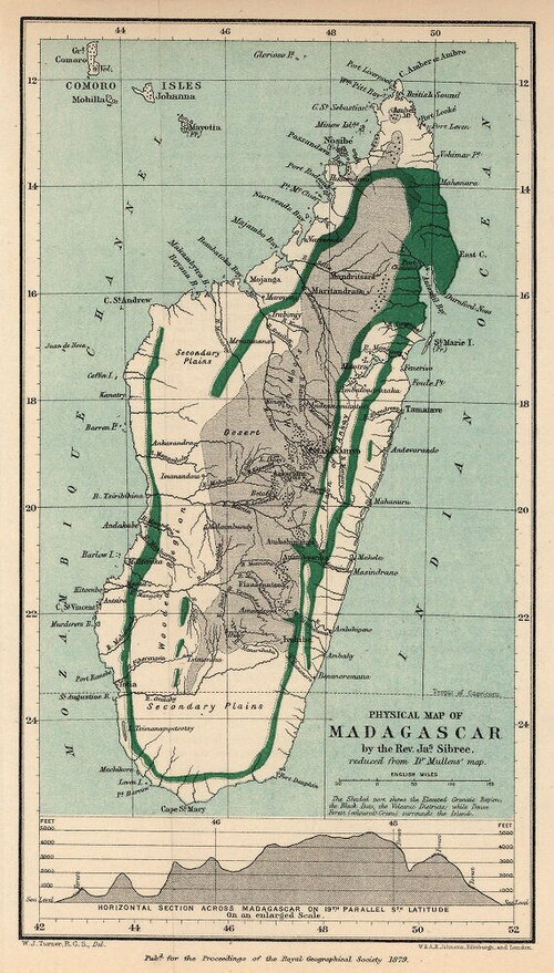 Mapa fizyczna Madagaskaru