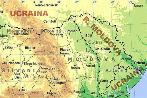 Fizyczna mapa Mołdawii