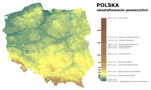 Fizyczna mapa Polski