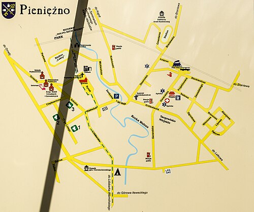 Pieniężno, Urząd Miejski, mapa