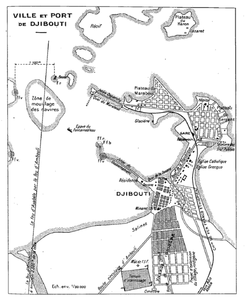 Plan Dżibuti około 1930
