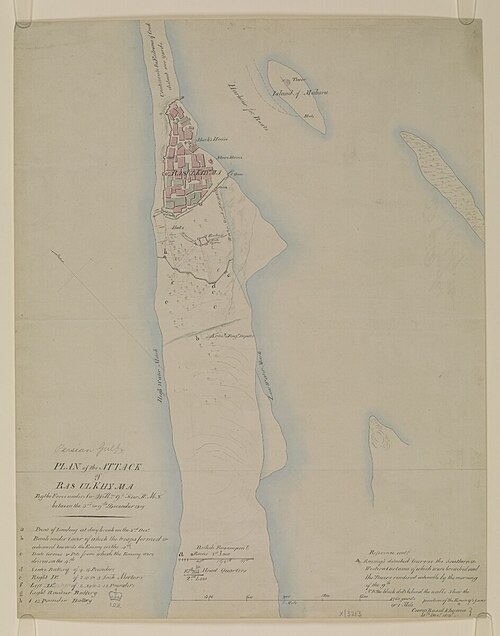 Plan ataku na Ras Ul Khyma, grudzień 1819