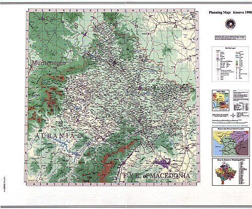 Mapa planowania Kosovo 1998
