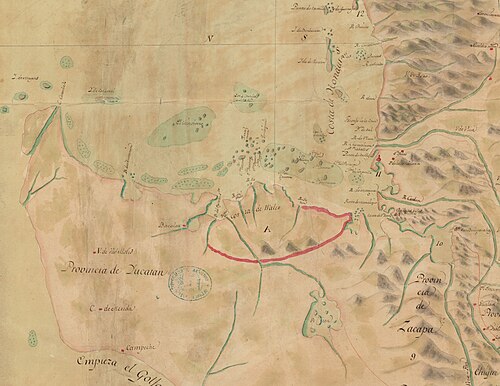 Plan geograficzny Królestwa Gwatemali