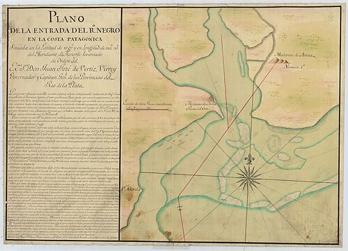 Plan ujścia rzeki Río Negro na wybrzeżu patagonskim (1780)