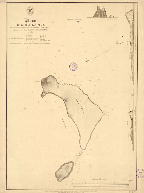Plan wyspy San Félix z 1874