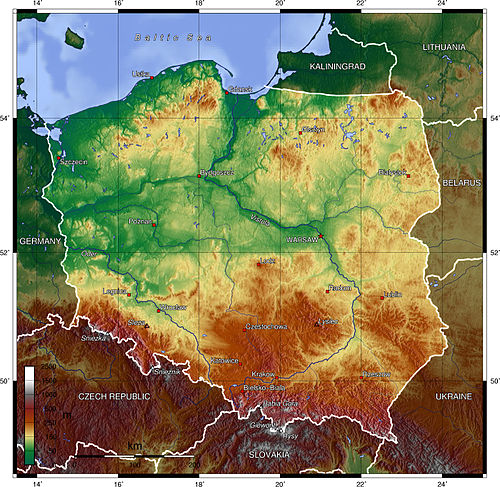 Polska mapa topograficzna