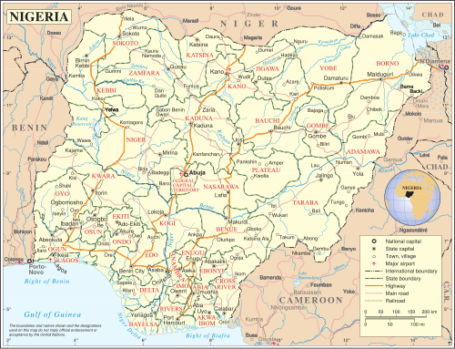 Mapa polityczna Nigerii