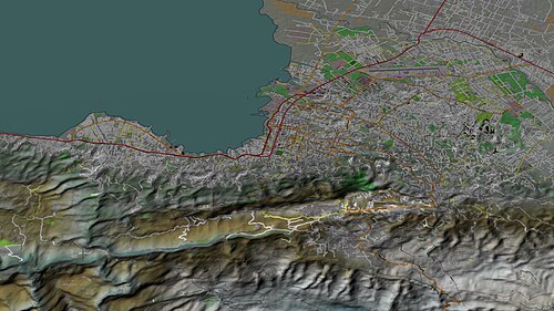 Mapa topograficzna Port-au-Prince