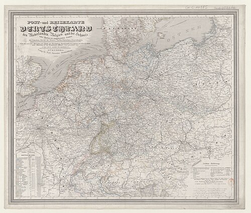 Mapa pocztowa i podróżna Niemiec
