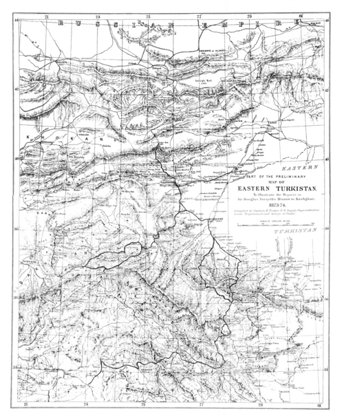 Wstępna mapa Wschodniego Turkiestanu
