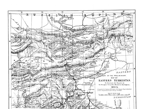Wstępna mapa wschodniego Turkestanu (część górna)