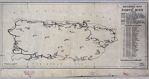 Mapa kolei Porto Rico 1924