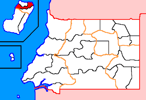 Mapa dystryktów Gwinei Równikowej