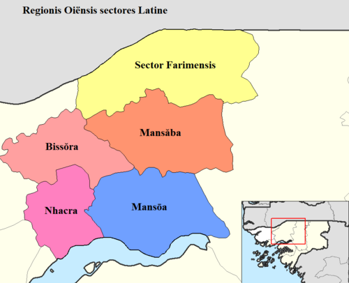 Sektory regionu Oio