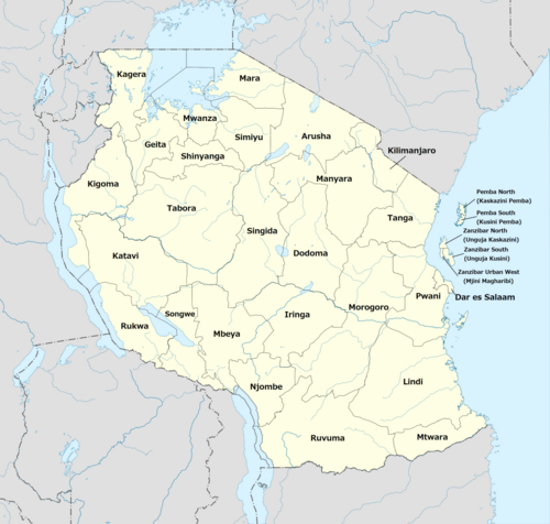 Regiony Tanzanii 2016