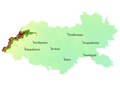 Cechy rzeźby terenu w dystrykcie Virudhunagar