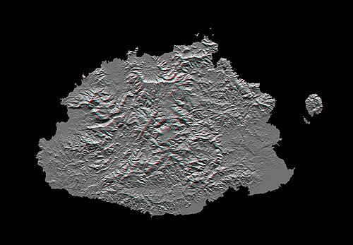 Mapa rzeźby Wysp Fidżi