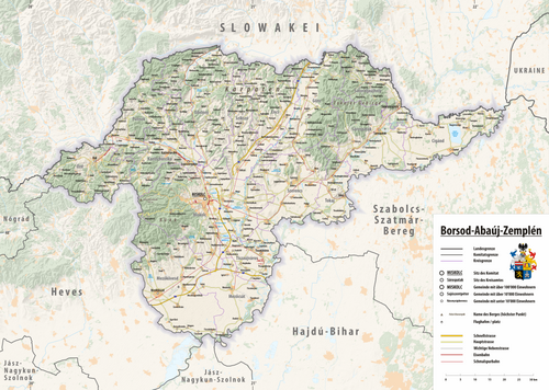 Mapa rzeźby Borsod-Abaúj-Zemplén 2025