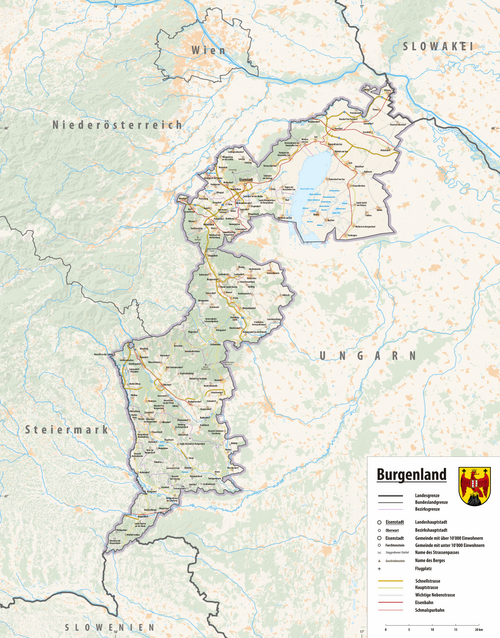 Mapa rzeźby terenu Burgenland
