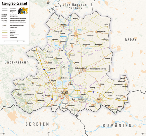 Mapa rzeźby Csongrád-Csanád 2025