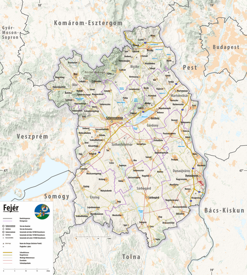 Mapa rzeźby Fejér 2025