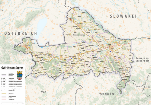 Mapa rzeźby Győr-Moson-Sopron 2025