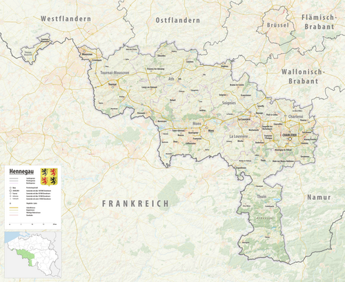 Mapa topograficzna prowincji Hainaut 2024