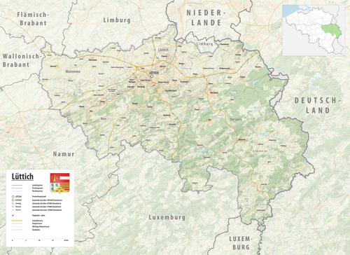 Mapa topograficzna prowincji Liège 2024