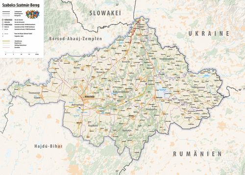 Mapa rzeźby Szabolcs-Szatmár-Bereg 2025