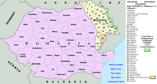 Mapa Mołdawii (administracyjna)