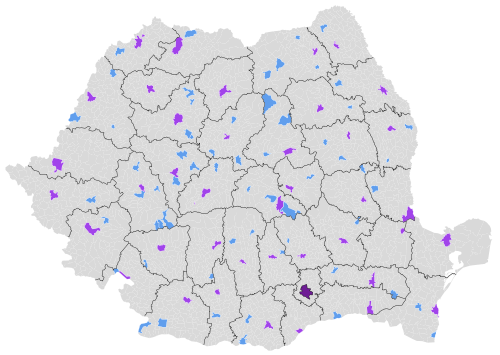 Mapa miast Rumunii