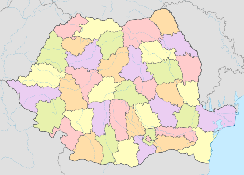 Rumunia mapa administracyjna (kolorowa)