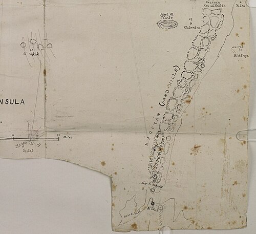 Mapa Półwyspu Katar 1937 Khawr al Udayd