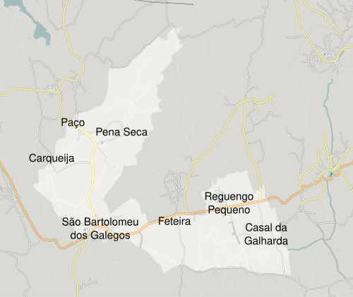 Mapa parafii São Bartolomeu dos Galegos