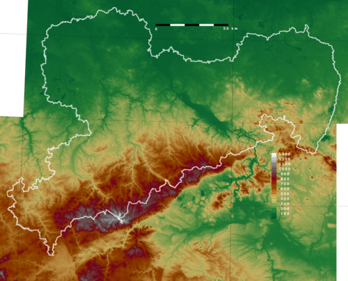 Mapa topograficzna Saksonii