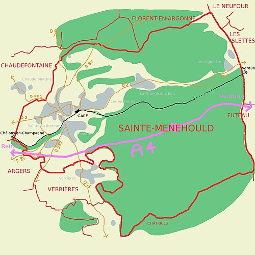 Sainte-Ménéhould - Drogi komunikacyjne