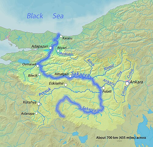 Mapa rzeki Sakarya