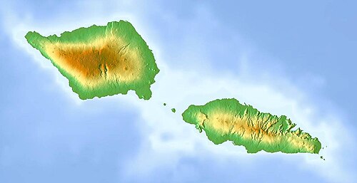 Topograficzna mapa lokalizacyjna Samoa