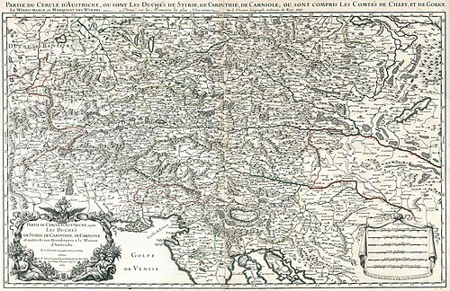 Austria - mapa Sansona (1681)