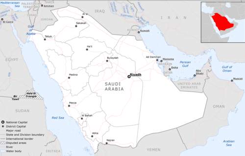 Mapa bazowa Arabii Saudyjskiej