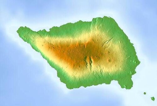 Mapa reliefu Savaiʻi