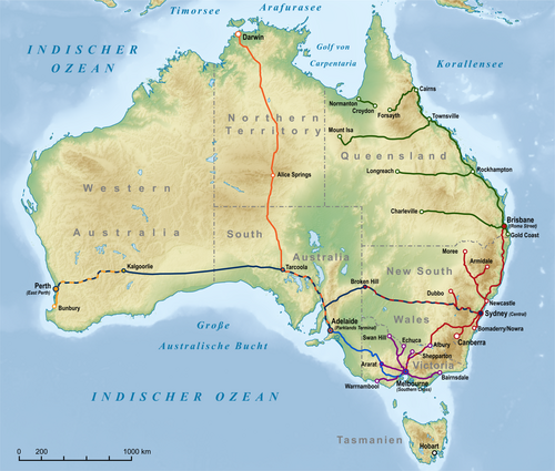Transport kolejowy w Australii