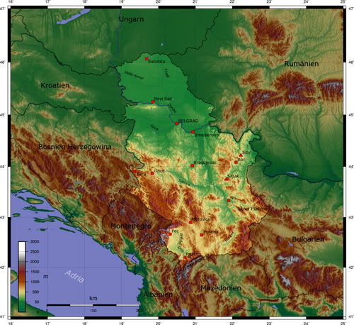 Topografia Serbii
