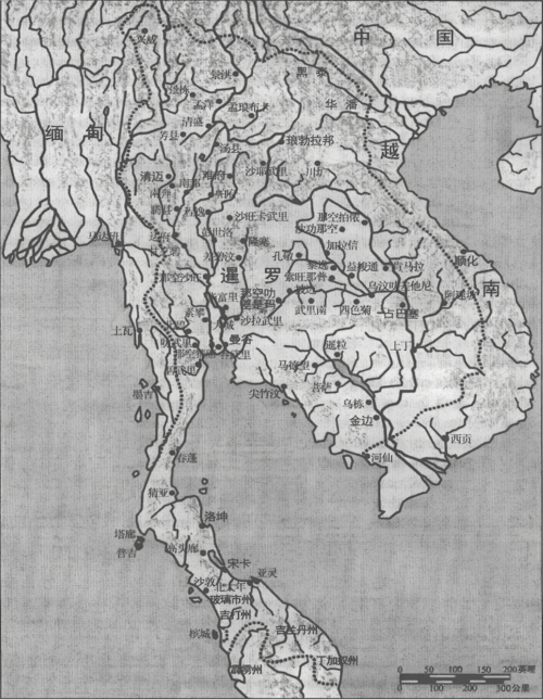 Siam za króla Ramy I (mapa chińska) c1808