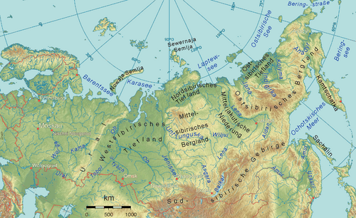 Mapa topograficzna Syberii 2
