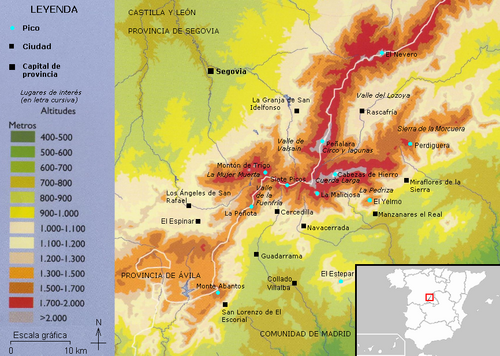 Mapa Sierra de Guadarrama