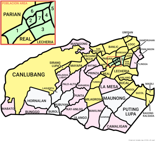 Uproszczona mapa Calamby